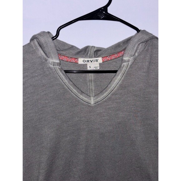 Orvis Tops - Orvis Gray V-Neck Hooded shirt Pullover Hoodie Small